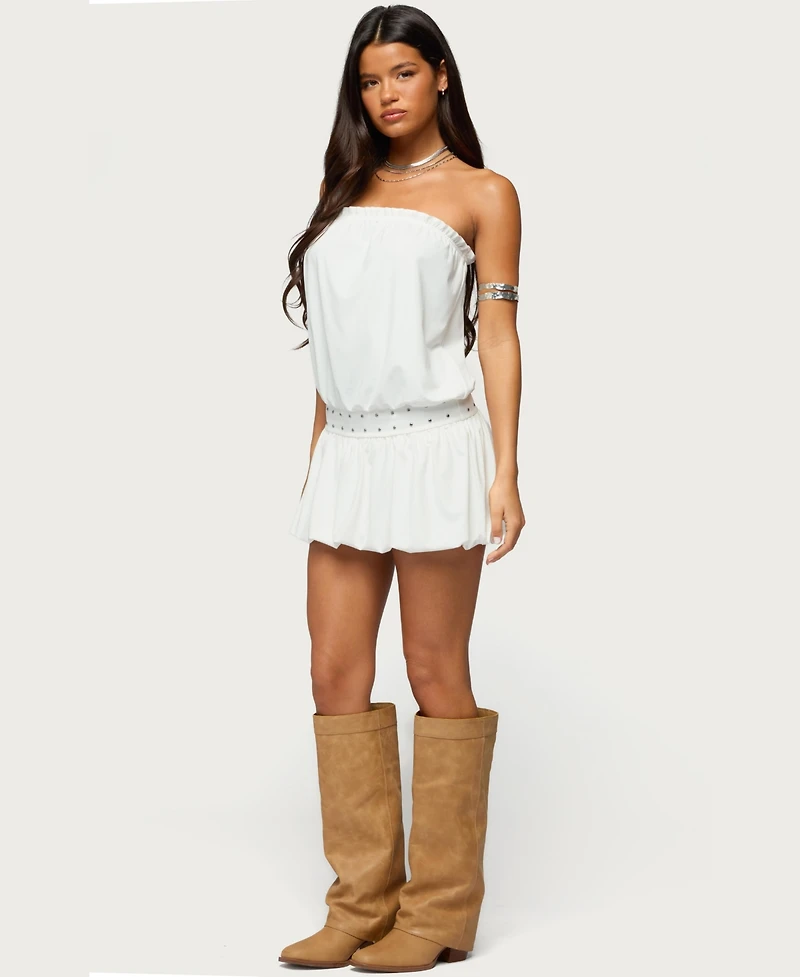 Edikted Women's Layton Studded Strapless Bubble Mini Dress