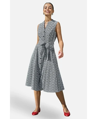 Yumi Women's Broderie Embroidered Shirt Dress