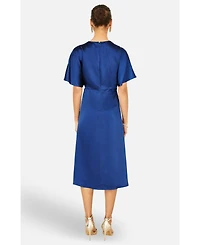 Yumi Women's Satin Midi Kimono Dress
