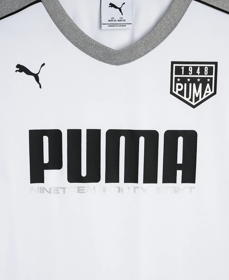 Puma Boys' 8-16 V-Neck Logo Short-Sleeve T-Shirt & Shorts, 2-Piece Set