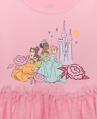 Hybrid Girls' 2T-6X Princesses Crewneck Cap-Sleeve Dress