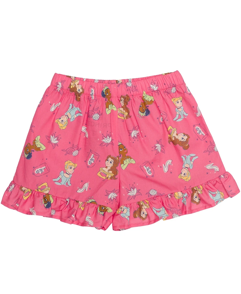 Hybrid Girls' 2T-6X Square Neck and Elastic Shorts, 2-Piece Set