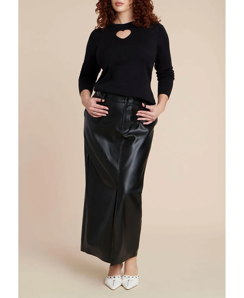 Eloquii Women's Heart Cut Out Sweater