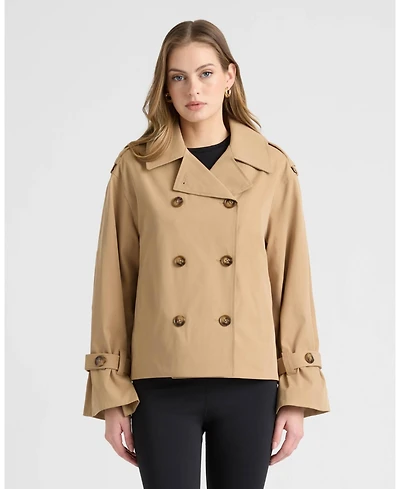 Nvlt Women's Double Breasted Short Trench Coat