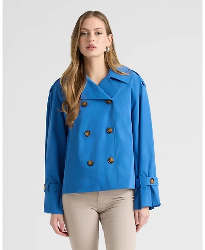 Nvlt Women's Double Breasted Short Trench Coat