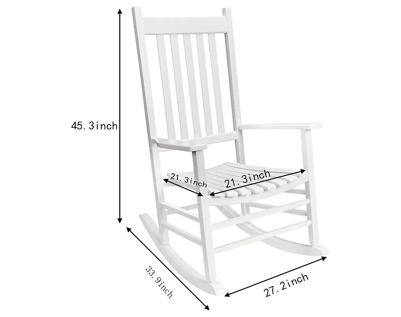 gaomon Outdoor Rocking Chair, High Back Porch Rocker, All-Weather Patio Chair for Garden, Deck, Backyard & Balcony, Ladder Back