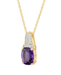 Macy's Amethyst (2-3/4 ct. t.w.) & Diamond (1/10 Pendant Necklace 14k Yellow Gold-Plated Sterling Silver