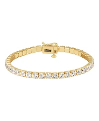 Macy's Created White Sapphire (13-1/3ct.t.w.) Tennis Bracelet in 14k Yellow Gold-Plated Sterling Silver