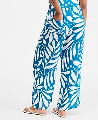 Bar Iii Women's Catch The Wave Printed Cover-Up Pants, Macy's Exclusive