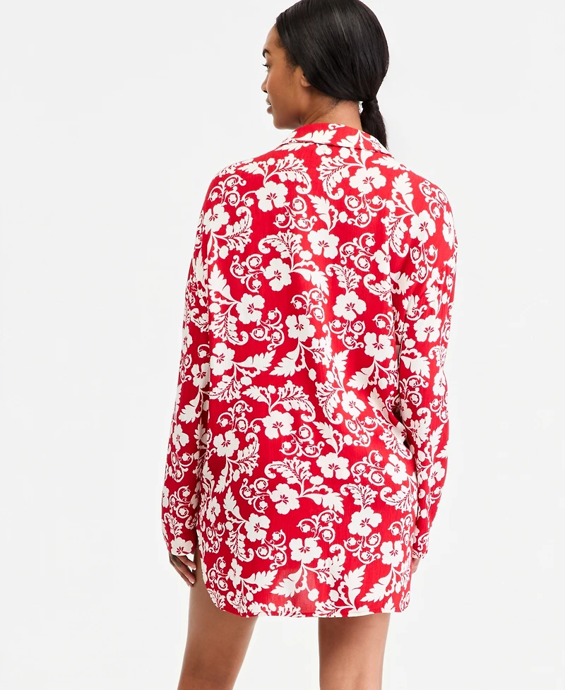 Roxy Juniors' Days Of Summer Long-Sleeve Button-Up Cover-Up Shirt