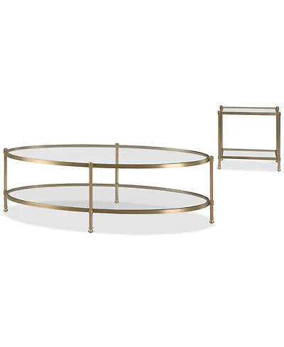 Isla 2-Pc. Glass Oval Coffee Table and End Table Set