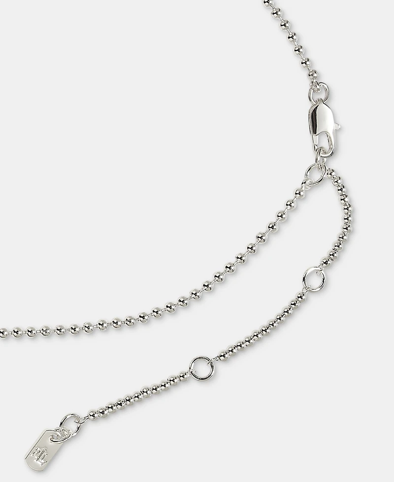 Lauren Ralph Lauren Two-Tone Logo Charm Pendant Necklace