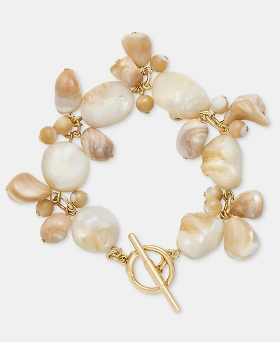 Lauren Ralph Lauren Gold-Tone Mother of Pearl Shell Flex Bracelet