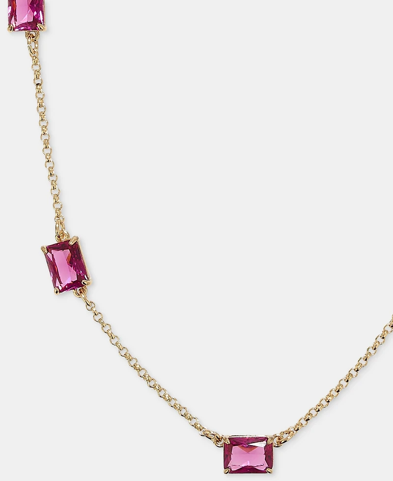 Lauren Ralph Lauren Gold-Tone Fuchsia Station Collar Necklace