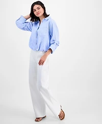 Democracy Women's Bubble Hem Collar Shirt