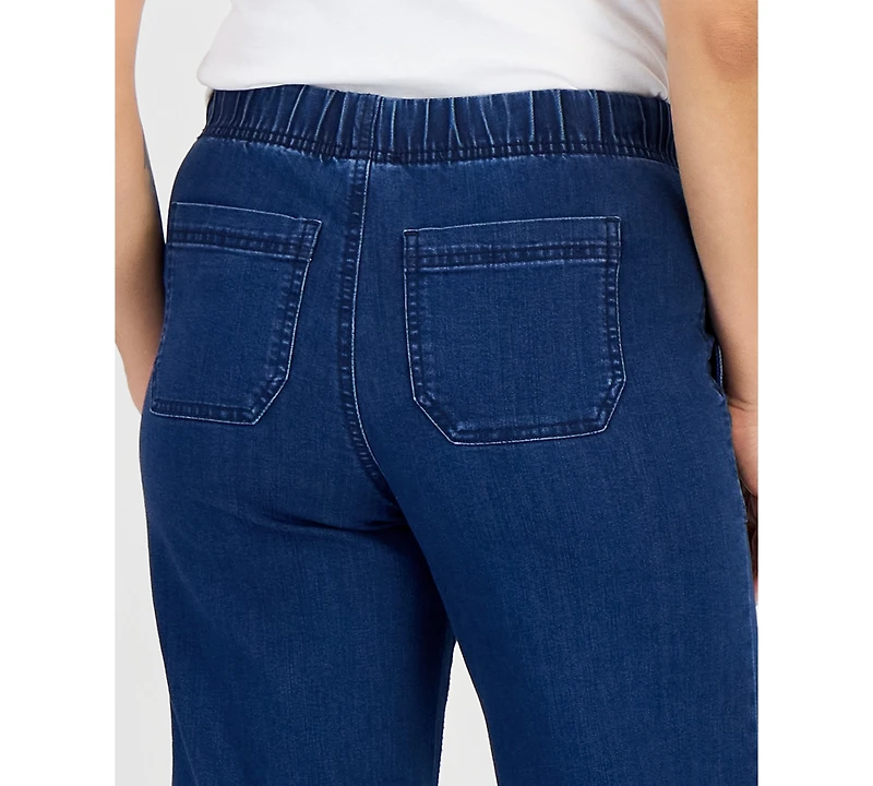 Style & Co Petite High Rise Cropped Wide Leg Jeans, Macy's Exclusive