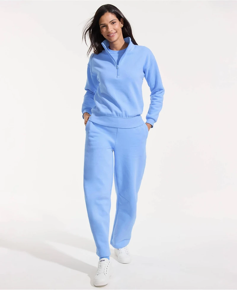 Lands' End Women's Petite Serious Sweats High Rise Barrel Pants