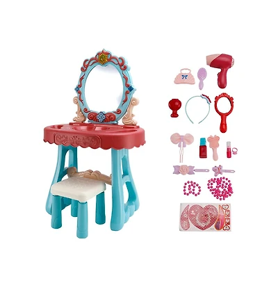 Bruce & Shark Musical Light-Up Vanity Gift Set with 29-Piece Pretend Play Makeup Toy for Girls