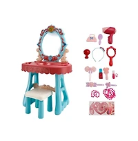 Bruce & Shark Musical Light-Up Vanity Gift Set with 29-Piece Pretend Play Makeup Toy for Girls