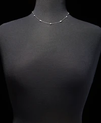 Lauren Ralph Lauren Cubic Zirconia Station Collar Necklace in Sterling Silver