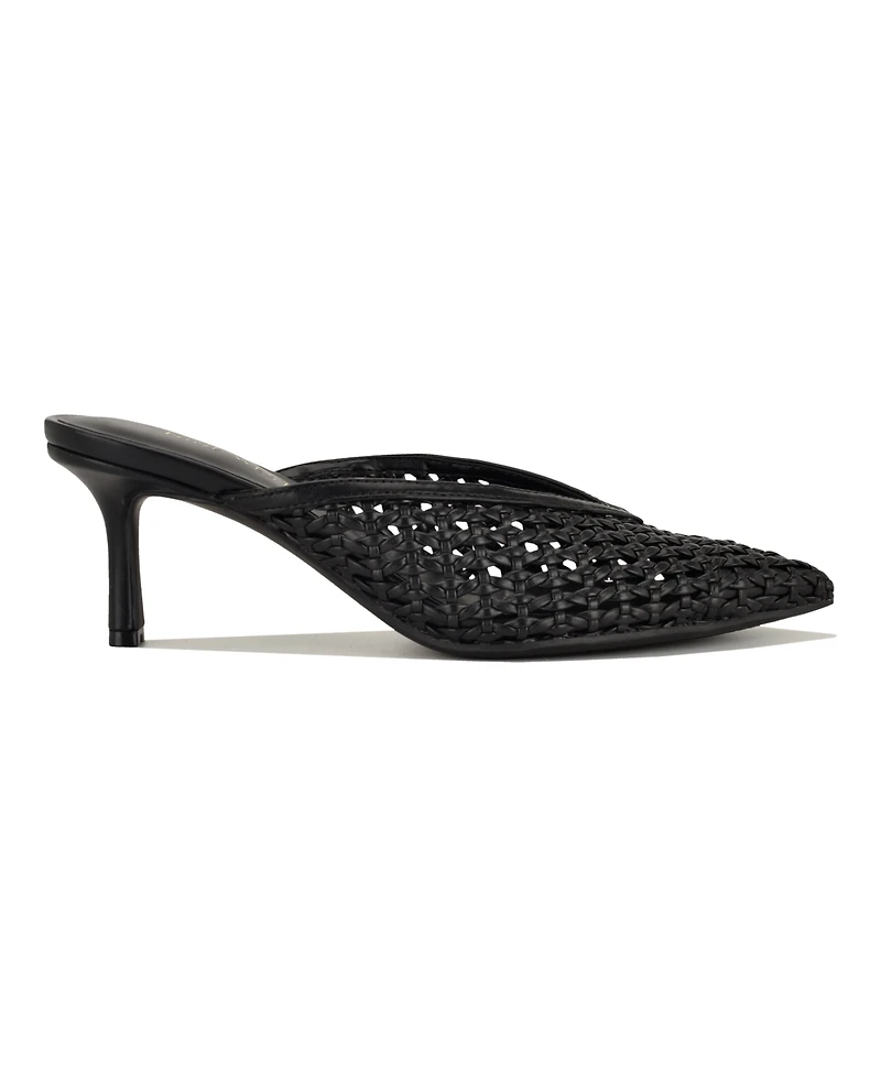 Nine West Women's Amelli Woven Kitten Heel Mules Pumps