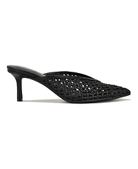 Nine West Women's Amelli Woven Kitten Heel Mules Pumps