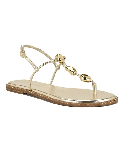 Nine West Women's Derika T-Strap Slingback Sandals