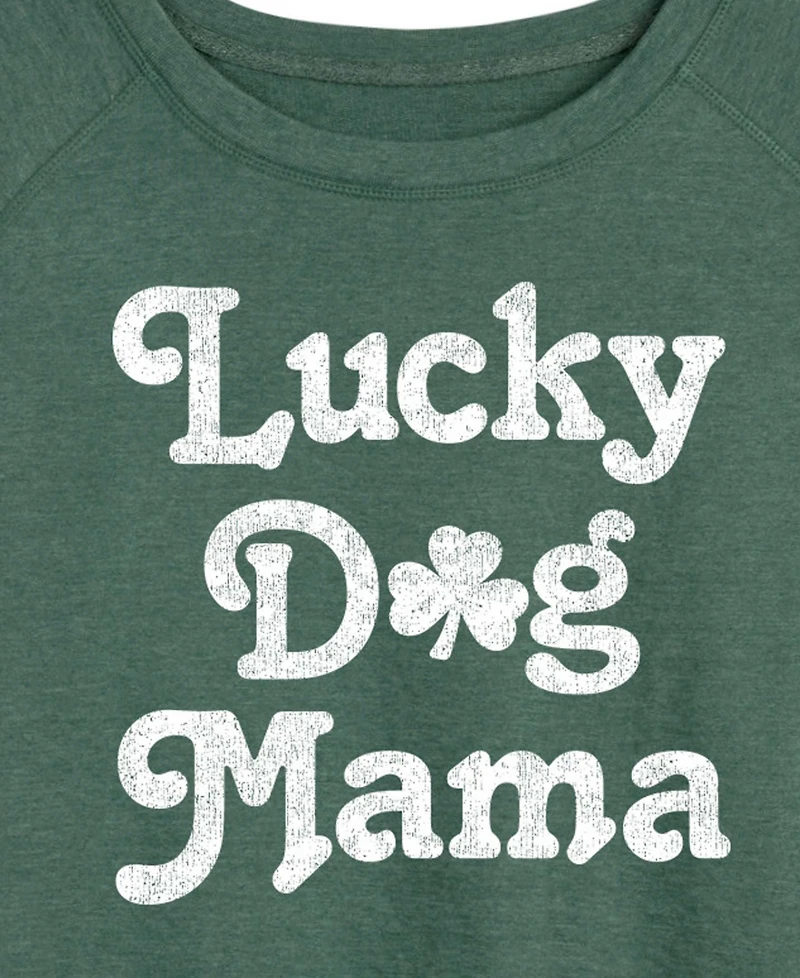 Hybrid Apparel Plus Instant Message St. Patrick's Day Lucky Dog Mama French Terry Graphic Crewneck T-Shirt