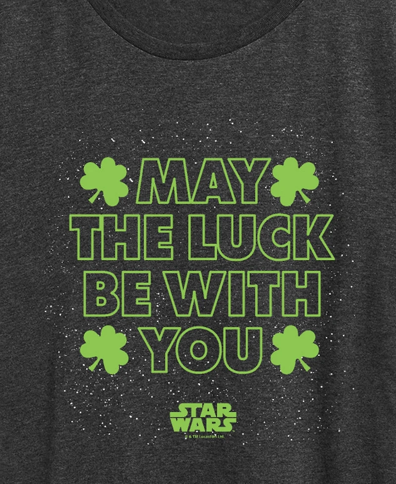 Hybrid Apparel Plus Star Wars St. Patrick's Day May The Luck Be With You Graphic T-Shirt
