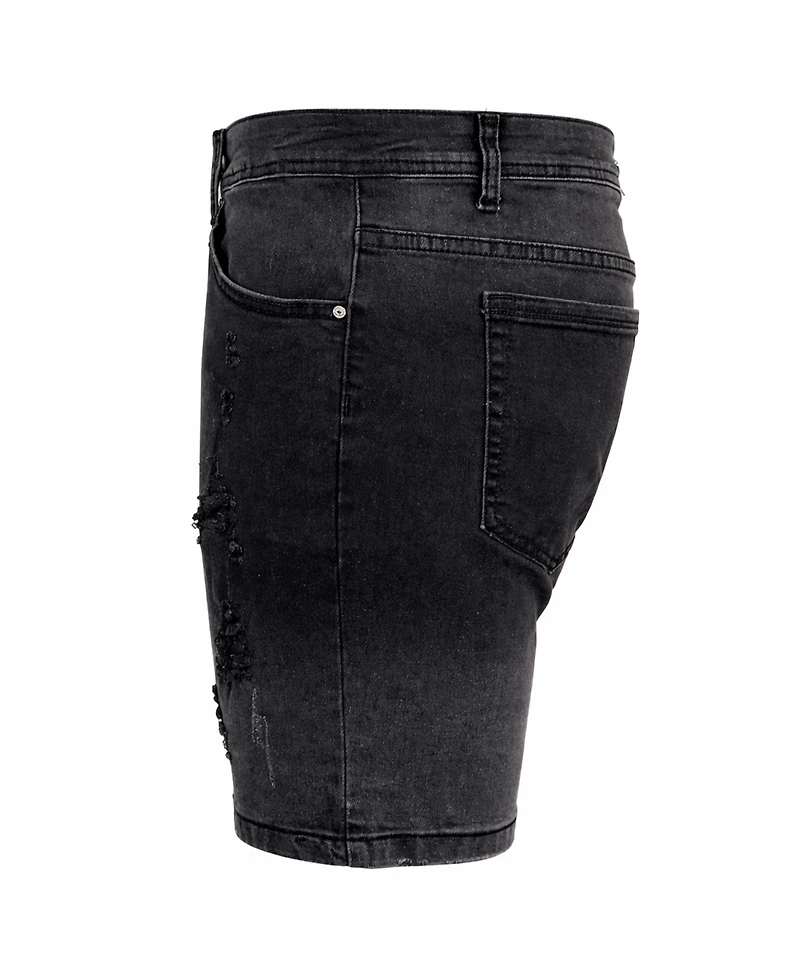 Blu Rock Men's Modern Slim-Fit Stretch Denim Shorts