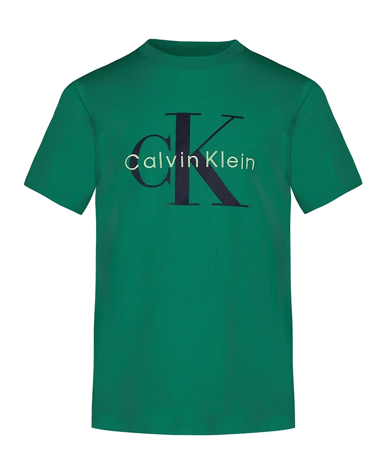Calvin Klein Boys' 8-16 Monogram Logo Crewneck T-Shirt