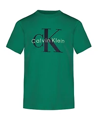 Calvin Klein Boys' 8-16 Monogram Logo Crewneck T-Shirt