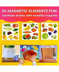 Quokka Travel Magnetic Puzzles for Toddlers 1-3 – 20+Pcs Fruits Game with Extra-Long Play Book