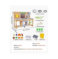 Slickblue Kids Outdoor Mud Kitchen Playset with Water, Sand & Cooking Tools
