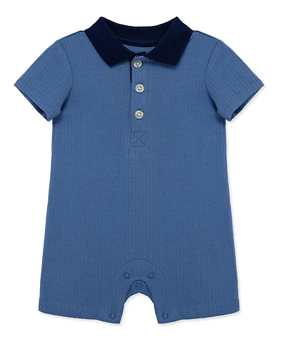 Little Me Baby Boys' Polo Collar Short-Sleeve Romper