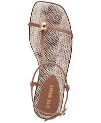 Steve Madden Women's Ritzy Ball-Stud Square Toe Flat Sandals