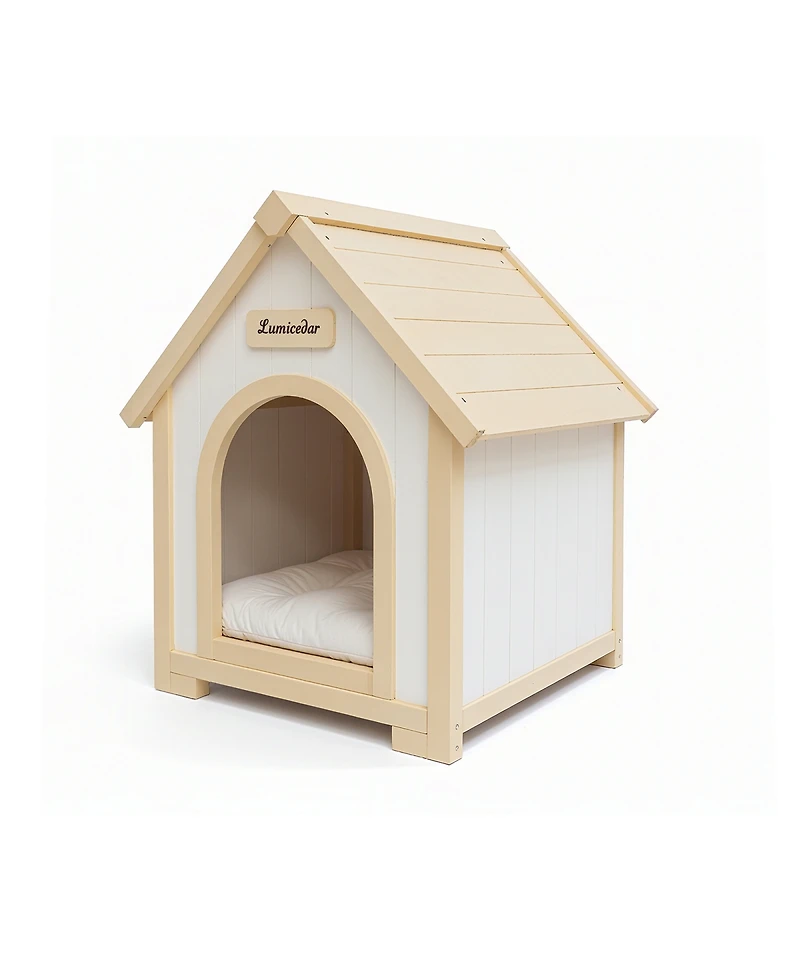 6thdruple Solid Cedar Indoor Pet House with Cushion