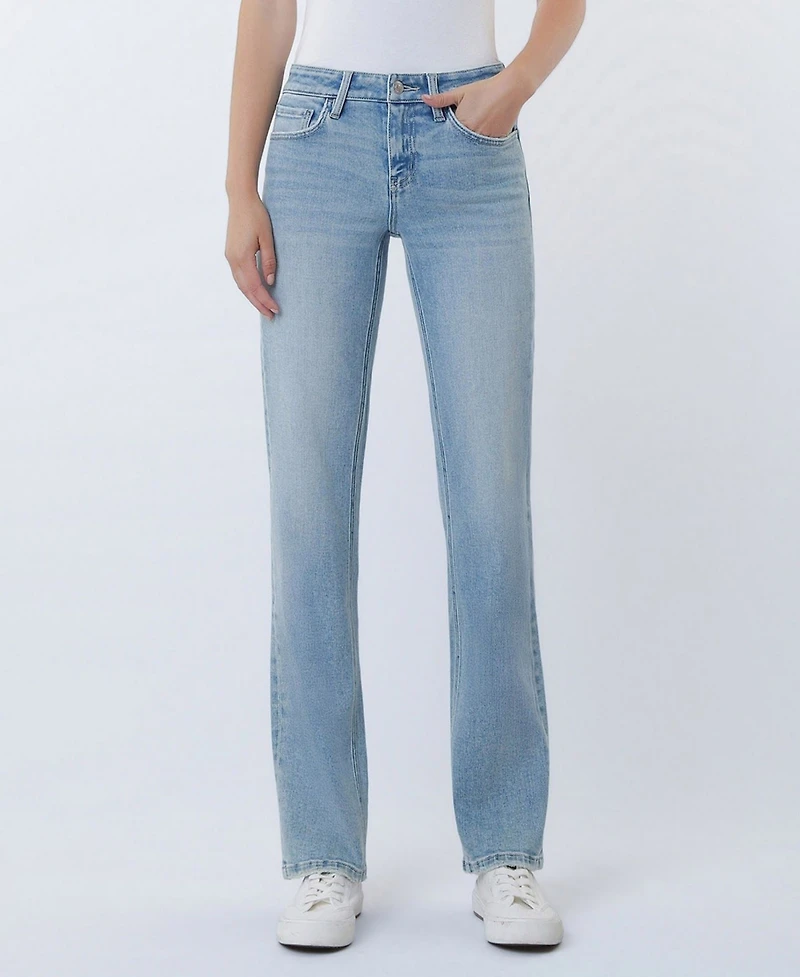 Flying Monkey Women's Low Rise Straight Jeans With Tint