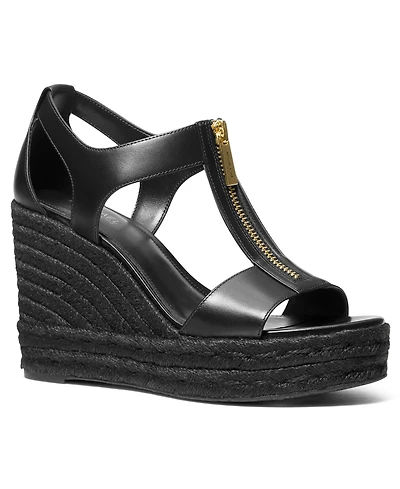 Michael Kors Berkley Zipper Espadrille Platform Wedge Sandals