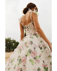 Milla Women's Tender Floral Midi Tie-Strap Dress