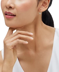 Macy's Created Opal (9/10 ct. t.w.) & Created White Sapphire (1/8 ct. t.w.) Earrings in 14k Yellow Gold-Plated Sterling Silver