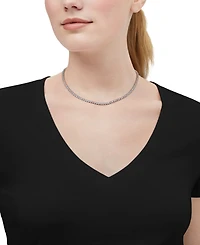 Macy's Created White Sapphire (17-1/5 ct. t.w.) Necklace in 14k Yellow Gold Plated Sterling Silver