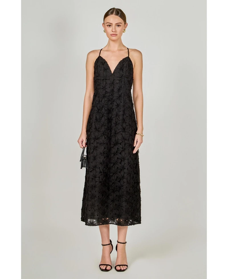 endless rose Women's lace spaghetti strap Maxi Dress