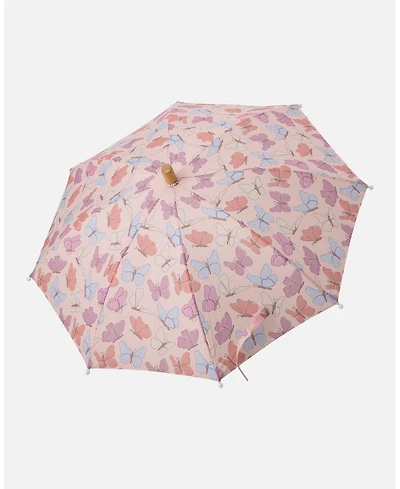 Deux par Deux Girl's Umbrella Butterfly Print