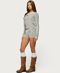 Edikted Women's Lillian Striped Knit Shorts