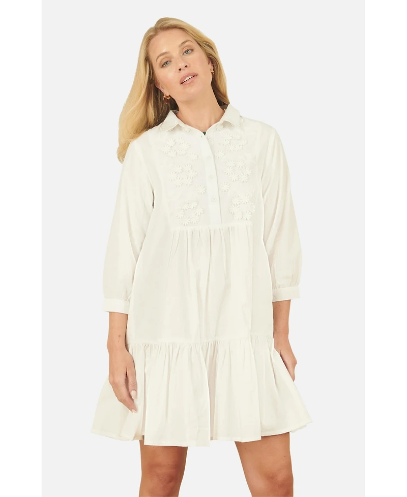 Yumi Women's Cotton Flower Tunic Dress