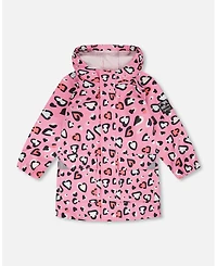 Deux par Big Girls Rain Jacket Polyurethane Heart Print