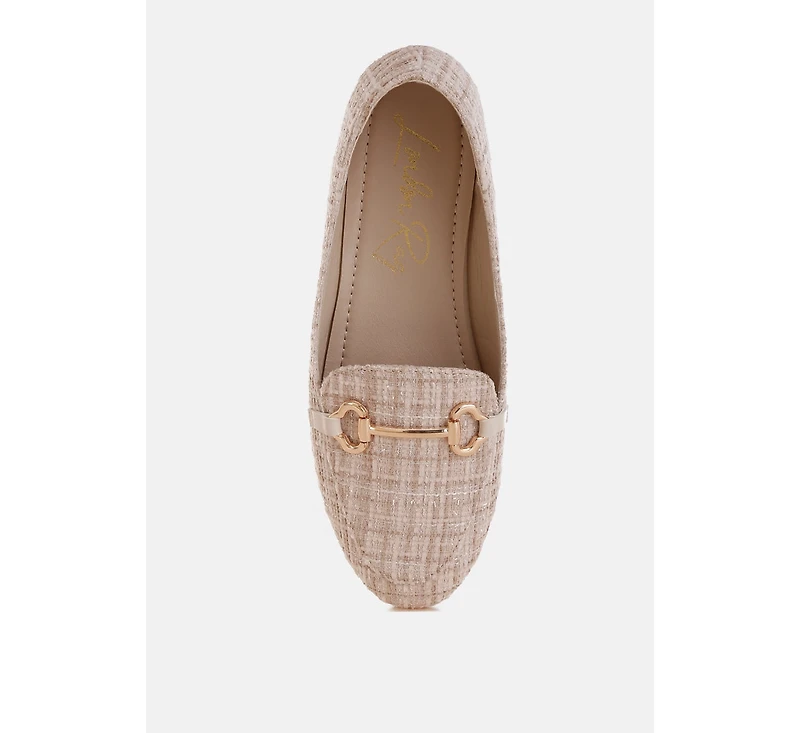 London Rag Women's Drairi Horsebit Detail Tweed Loafers