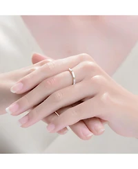 14k Gold Plated with Cubic Zirconia Enamel Bamboo Teens/Young Adult Stacking Ring