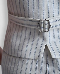 Dkny Women's Striped Sleeveless Button-Down Vest